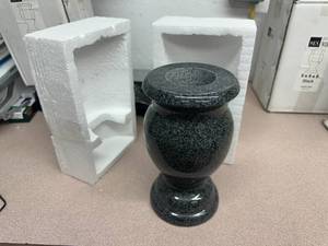 Granite Vase wdrain Charcoal 5 x 5 x 9
