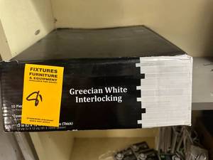 6 sg ft  Greecian White Interlocking Back Splash Tile 12 x 12 x 10 - 10ml thick