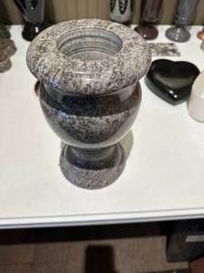 Granite Vase wdrain Coral Blue 6 x 6 x 10