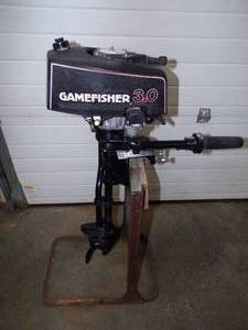 lot 10 image: Game Fisher 3 HP Outboard Motor stand not included