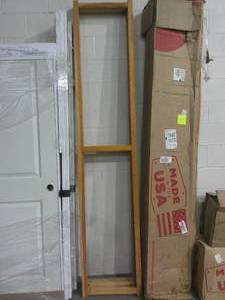 lot 21 image: Lot of 3 Wooden Frames Wire Racking-87-34 x 19-34