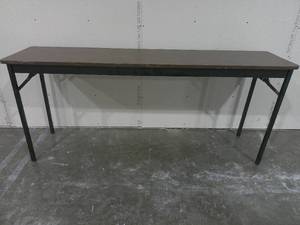 lot 30 image: 72 x 18 x 30 Heavy Duty Wooden Portable Table-Walnut