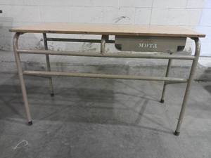 lot 52 image: Long Kids Vintage Cubby Desk 26 x 18 x 42