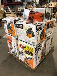 lot 1 image: Pallet of Ridgid WetDry Shop Vacs Various Sizes and Conditions  Customer Returns See Pictures
