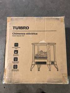 lot 7 image: TURBRO Suburbs 14 in. Freestanding Electric Fireplace Stove with Realistic Dancing Flame Effect and Thermostat in Black  Customer Returns See Pictures