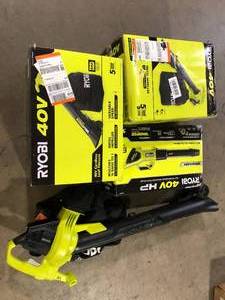 lot 12 image: Lot of Assorted Ryobi Lawn Care Various Models and Conditions   Customer Returns See Pictures