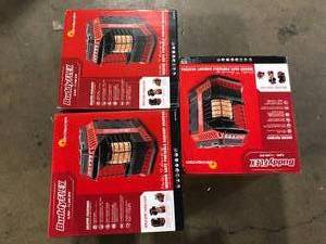 lot 17 image: Lot of 3 Mr. Heater Buddy FLEX 11,000 BTU Radiant Propane Space Heater  Customer Returns See Pictures