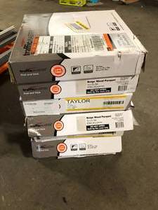 lot 26 image: 7 Boxes of TrafficMaster Beige 4 MIL x 12 in. W x 12 in. L Peel and Stick Water Resistant Vinyl Tile Flooring (30 sqftcase)  Customer Returns See Pictures