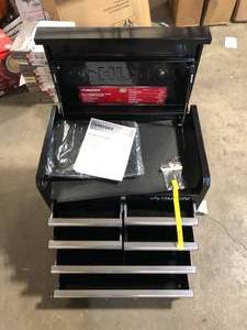 lot 34 image: 27 in. W x 18 in. D Standard Duty 6- Drawer  Top Tool Cabinet in Black Top Only  Customer Returns See Pictures