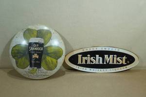lot 186 image: Old Shamrock Stout & Irish Mist Whiskey Beer Signs
