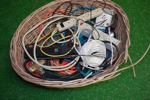 lot 224 image: Large Assortment of Cords and Power Strips