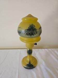 lot 28 image: Antique Czech Hand-Painted Boudoir Lamp