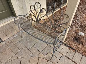lot 53 image: Art Nouveau Scrolled Garden Bench