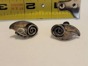 lot 6A image: Vintage Art Deco Georg Jensen La Pagla Sterling Screwback Earrings