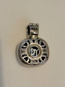 lot 2C image: David Yurman Cable Sterling & 18K Gold Blue Topaz Pendant