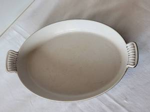 lot 63 image: Vintage French Enameled Cast Iron Casserole - Cousances 32 - Brown