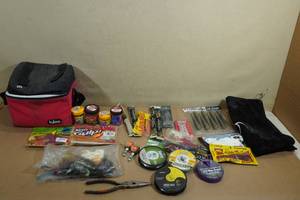 lot 50 image: Assorted Fishing Tackle - Soft Baits, Line