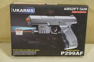 lot 59 image: UKArms P299AF Spring Powered Airsoft Gun with Laser