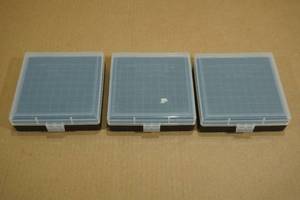 lot 116 image: 3 Empty 100-Round Ammo Cases - 9mm.380