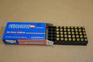 lot 131 image: 40 Ultramax .40 S&W 180 Gr FMJ Ammo