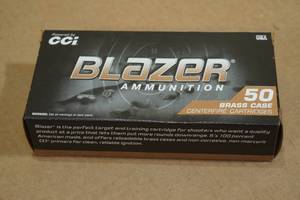 lot 138 image: 50 CCI Blazer Brass 9mm Luger 124 Gr FMJ Ammo