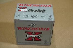 lot 145 image: 25 Winchester Super-X 10 Gauge 3-12 Magnum Steel 2 Shot Shotshells