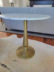 Quartz top Cast Iron base Side Table