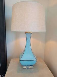 A pair of colorful Lt. Blue Table Lamps