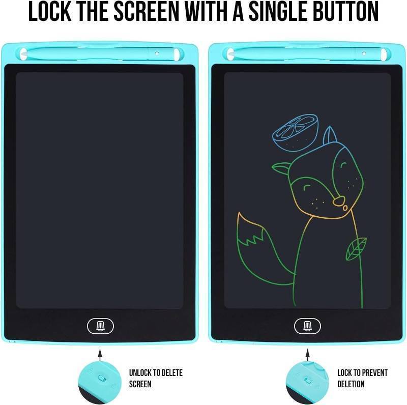 lot 916 image: Dartwood LCD Writing Tablet - 8.5 Inch Colorful Electronic Doodle Board and Drawing Pad for Kids (Blue)