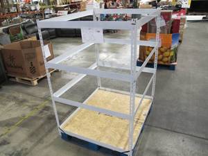 lot 108 image: Adjustable Light Gray Metal Frame Built to Fit Onto Pallets - Perfect for Projects
