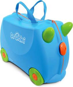 lot 294 image: Trunki Ride-On Kids Suitcase  Tow-Along Toddler Luggage  Carry-On Cute Bag with Wheels  Terrance Boy Blue