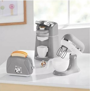 lot 322 image: NEW M.M 3-Pc. Gourmet Kitchen Appliance Set Realistic Sounds and Lights, Includes Coffee Maker, Mixer and Toaster