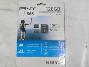 lot 365 image: NEW PNY Elite-X (128GB, 2 Pk) MicroSDXC USH-IU3 Class 10 V30, 100MBS With Adapter