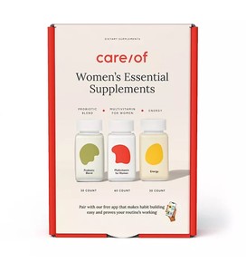 lot 726 image: NEW Careof Womens Essential Supplements Multivitamin 60 ct., Probiotic 30 ct., and Energy 30 ct. Capsules