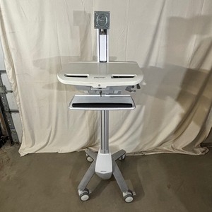 lot 7 image: Ergotron SV41-6100-0 StyleView Mobile Computer Standing Desk Locking With Keys - Good Condition