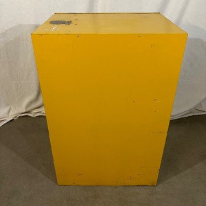 lot 25 image: Justrite 12 Gallon 2-Shelf Single Door Manual Close Flammable Cabinet - Good Condition