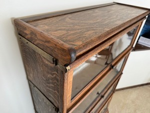 lot 2 image: Antique Wooden Barrister Bookcase  Antique Four Stack Barrister Bookcase