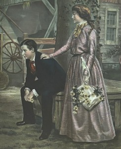 lot 130 image: Pretty Vintage Wooden Framed Print