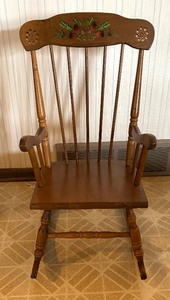 lot 152 image: Charming Childrens Wooden Rocking Chair