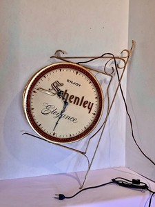 lot 25A image: Vintage Rotating Double Sided Wall Clock Schenley Clock