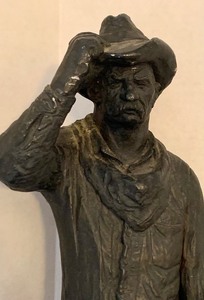 lot 91 image: Sculpture by Michael German The Saddle Tramp 1972