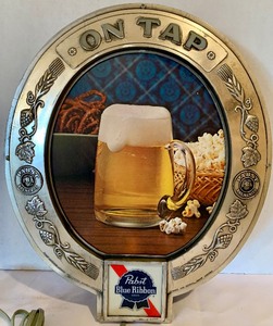 lot 96 image: Vintage Hanging Pabst Blue Ribbon Light Up Beer Sign