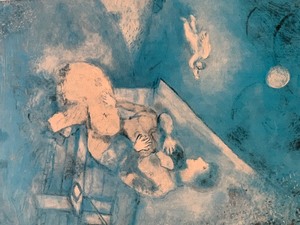 lot 97A image: Vintage Framed Poster A Tribute to Marc Chagall The Tel Aviv Museum