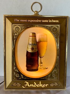 lot 102 image: Rare Vintage Andeker Pabst Beer Supreme Lighted Sign Works  Man Cave Decor Light