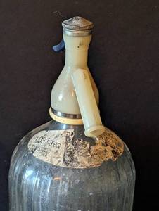 lot 55 image: Pair of Large Vintage Glass Seltzer Bottles