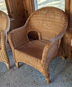 lot 56 image: Pair of Wicker Armchairs