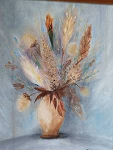 lot 120 image: Small Framed Floral Oil Painting by E. Carter