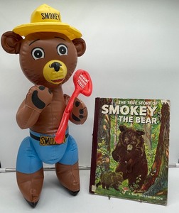 Inflatable Vinyl Smoky Bear & Book