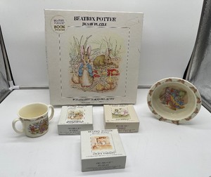 Beatrix Potter Peter Rabbit, 100 piece puzzle, Bunnykins Cup & Bowl, 3 Mini puzzles.