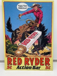 1990 Red Ryder Action Candy Bar Tin Sign